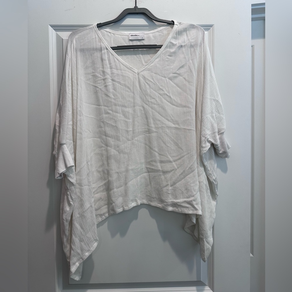 Allen Allen Cream V-Neck Blouse